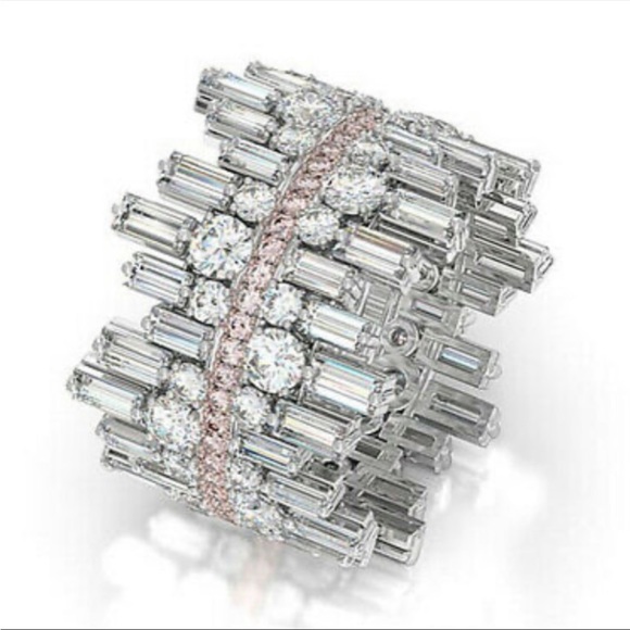 New 925 STERLING SILVER Diamond LUXURY Ring - Picture 2 of 10